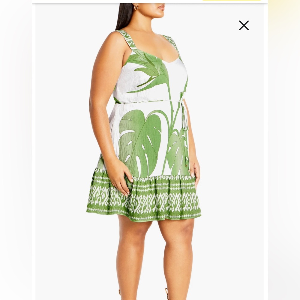 NWT City Chic Peta Floral Print Border Dress, size 24.